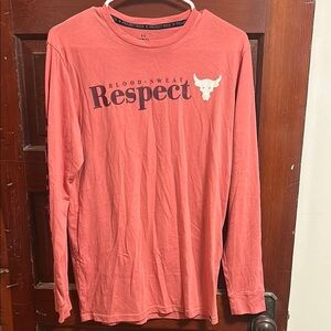Under Armour Red Long Sleeve Tee with Relaxed Fit